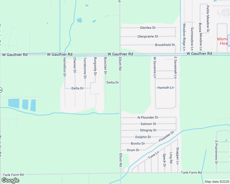 map of restaurants, bars, coffee shops, grocery stores, and more near 7119 Boisclair Dr in Lake Charles