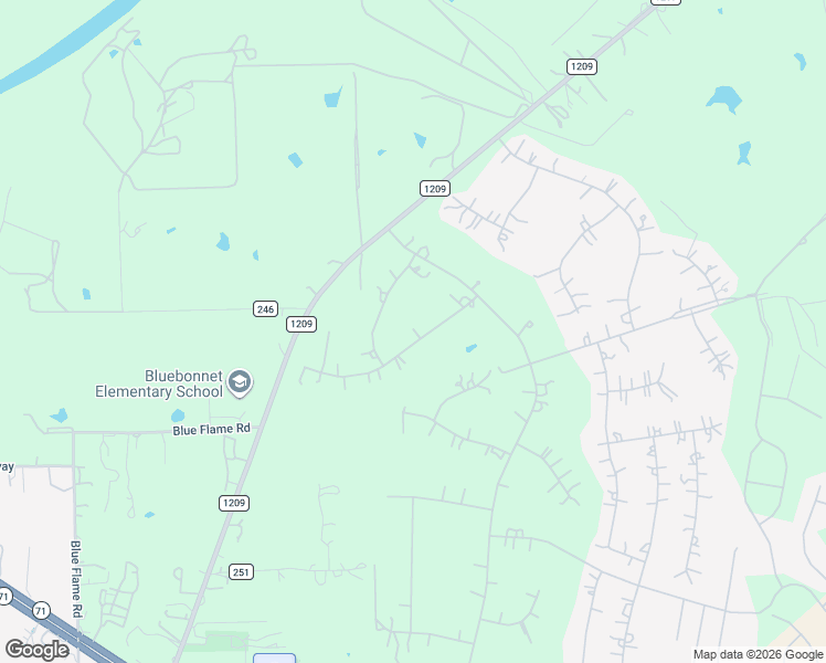 map of restaurants, bars, coffee shops, grocery stores, and more near 136 Territory Drive in Bastrop