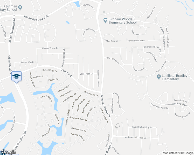 map of restaurants, bars, coffee shops, grocery stores, and more near 30615 Woodson Trace Drive in Spring