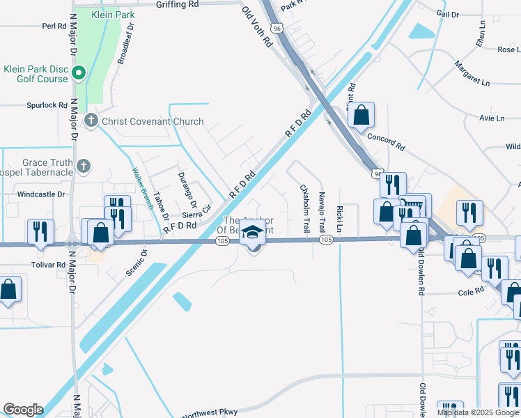 map of restaurants, bars, coffee shops, grocery stores, and more near 6050 Alpine Circle in Beaumont