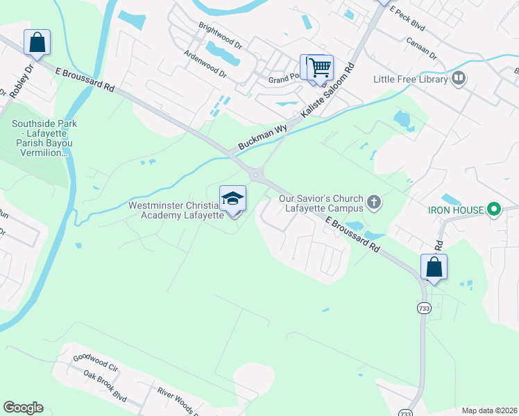 map of restaurants, bars, coffee shops, grocery stores, and more near 104 Brahmwell Court in Lafayette