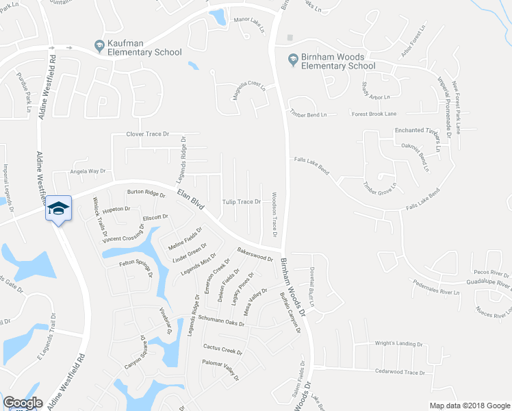 map of restaurants, bars, coffee shops, grocery stores, and more near 3510 Tulip Trace Drive in Spring