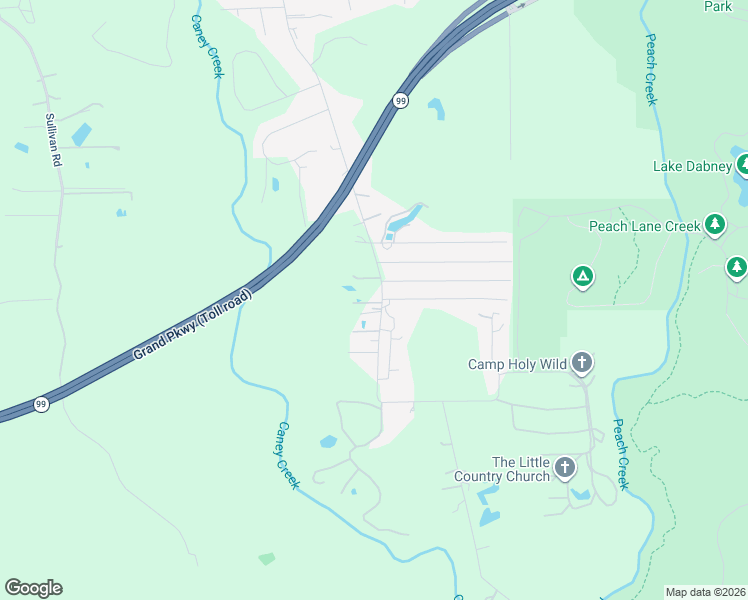 map of restaurants, bars, coffee shops, grocery stores, and more near 21370 Baptist Encampment Road in New Caney