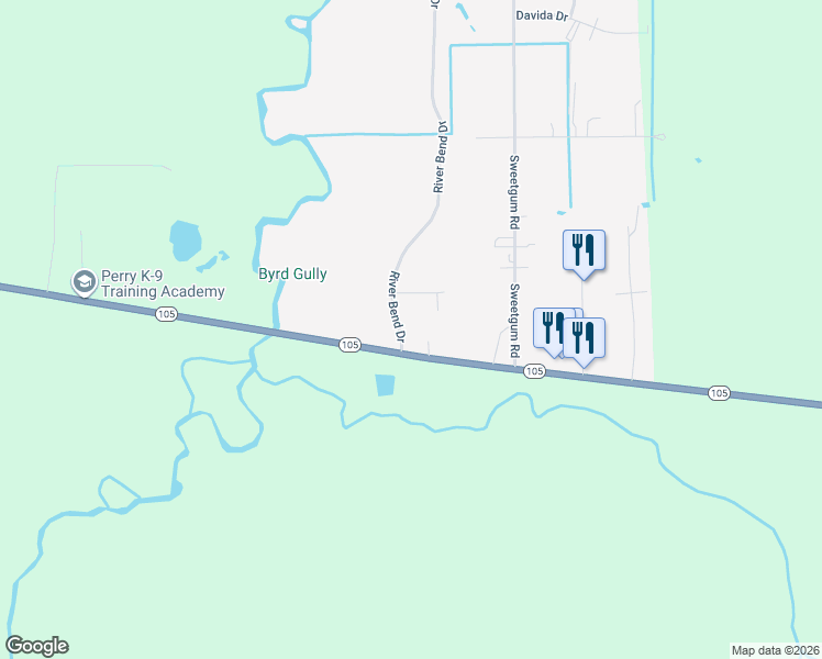 map of restaurants, bars, coffee shops, grocery stores, and more near 7020 River Bend Dr in Beaumont