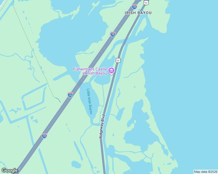 map of restaurants, bars, coffee shops, grocery stores, and more near 3134 Ridgeway Boulevard in New Orleans