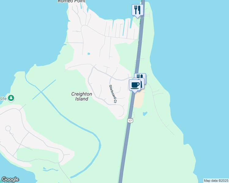 map of restaurants, bars, coffee shops, grocery stores, and more near 1386 Keel Court in Fleming Island