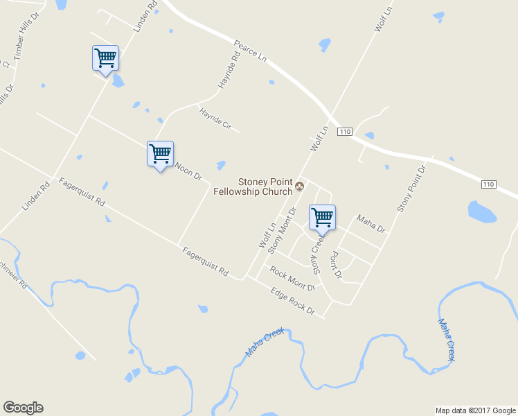 map of restaurants, bars, coffee shops, grocery stores, and more near 8302 Wolf Lane in Bastrop County
