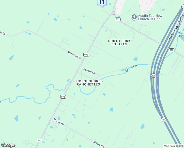 map of restaurants, bars, coffee shops, grocery stores, and more near 10602 Ponder Lane in Austin