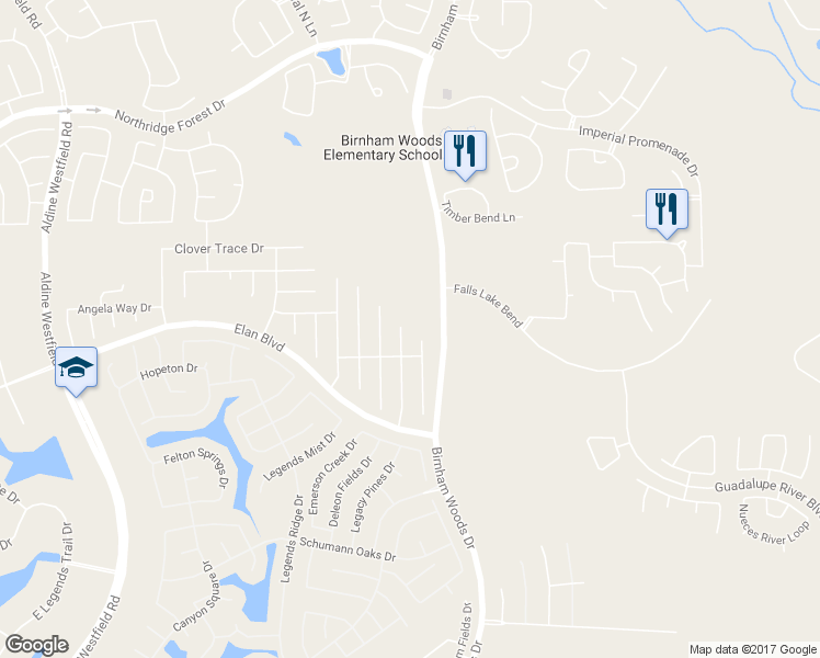 map of restaurants, bars, coffee shops, grocery stores, and more near 30734 Ginger Trace Drive in Spring