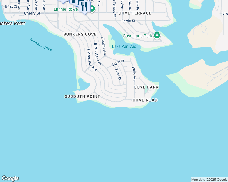map of restaurants, bars, coffee shops, grocery stores, and more near 442 South Macarthur Avenue in Panama City