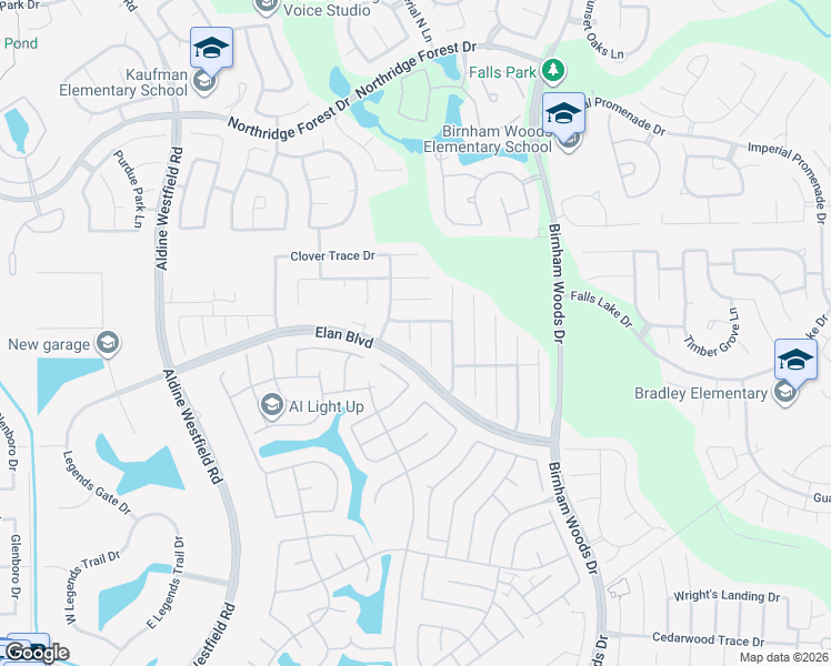 map of restaurants, bars, coffee shops, grocery stores, and more near 30714 Basil Trace Drive in Spring