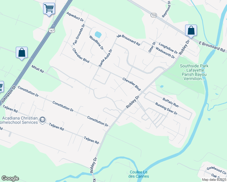 map of restaurants, bars, coffee shops, grocery stores, and more near 101 Rue Rideau in Lafayette