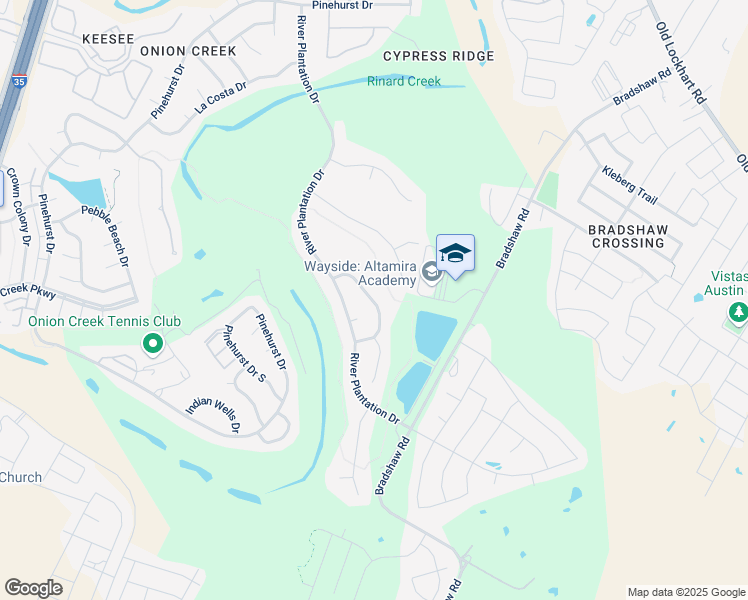 map of restaurants, bars, coffee shops, grocery stores, and more near 10835 Olympia Fields Loop in Austin