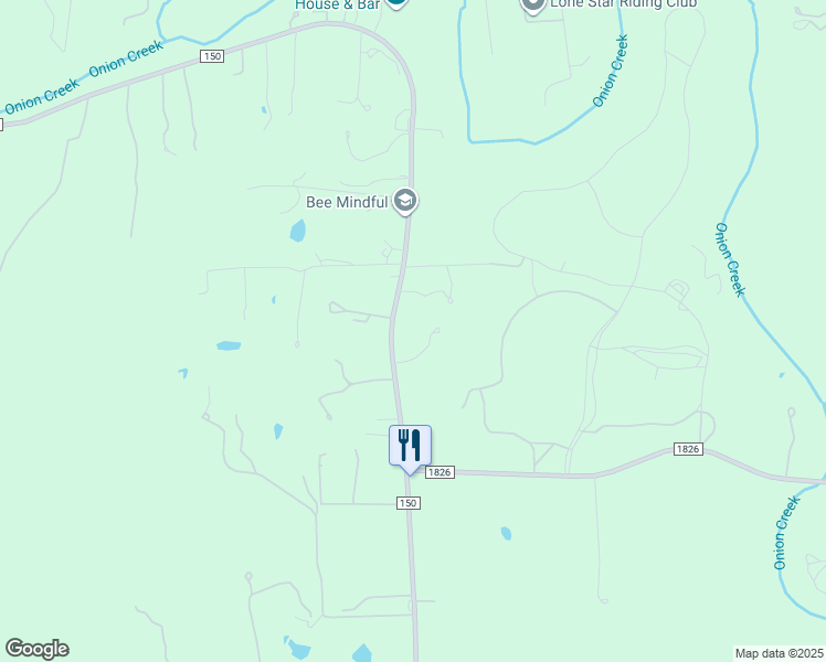 map of restaurants, bars, coffee shops, grocery stores, and more near 17000 Ranch to Market Road 150 in Driftwood