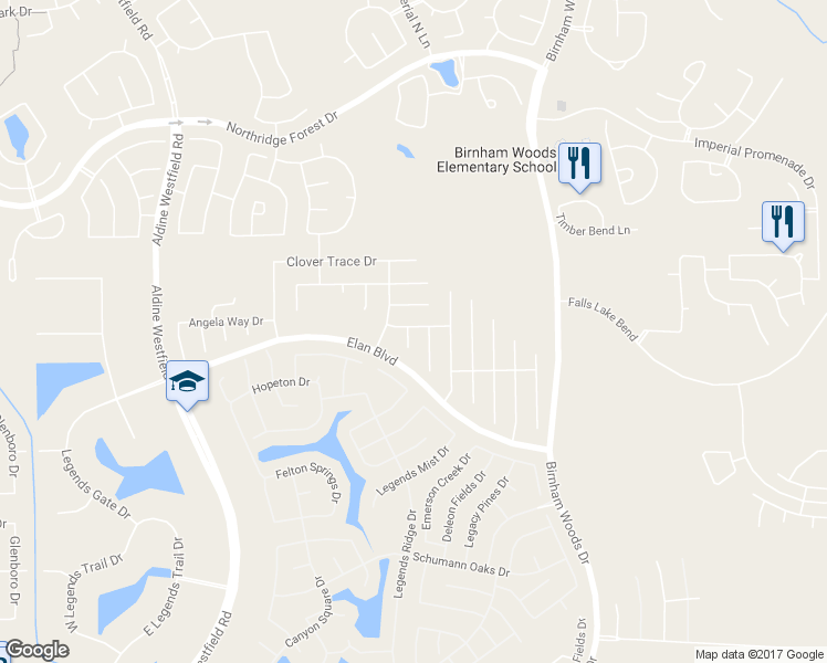 map of restaurants, bars, coffee shops, grocery stores, and more near 30718 Basil Trace Drive in Spring