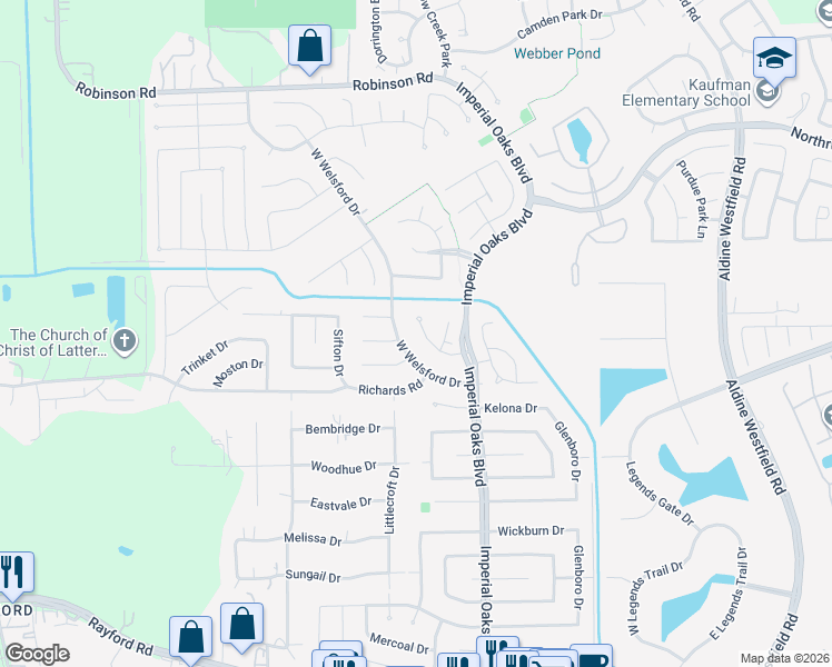 map of restaurants, bars, coffee shops, grocery stores, and more near 1819 Magnolia Estates Drive in Spring