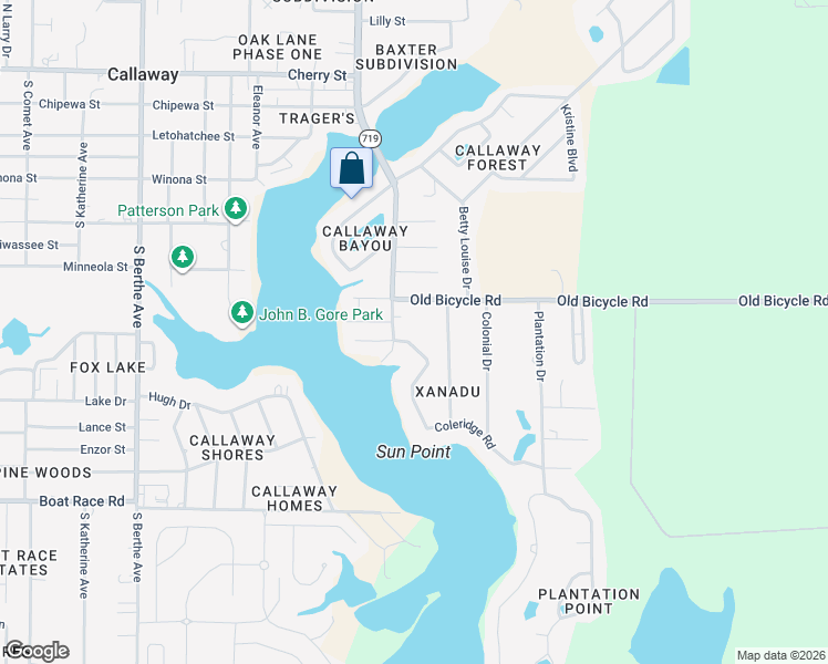 map of restaurants, bars, coffee shops, grocery stores, and more near 7500-7506 Coleridge Road in Panama City