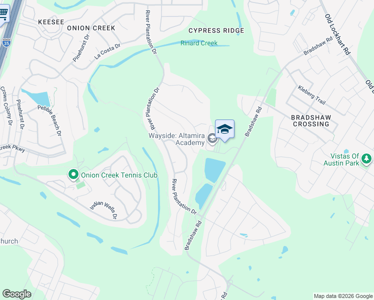 map of restaurants, bars, coffee shops, grocery stores, and more near 10835 Olympia Fields Loop in Austin