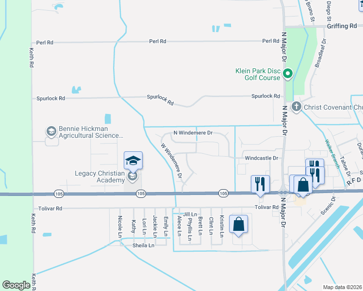map of restaurants, bars, coffee shops, grocery stores, and more near 7955 Windmeadow Street in Beaumont