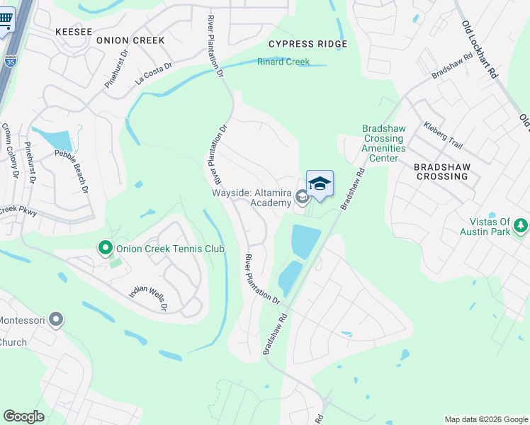 map of restaurants, bars, coffee shops, grocery stores, and more near 10833 Olympia Fields Loop in Austin