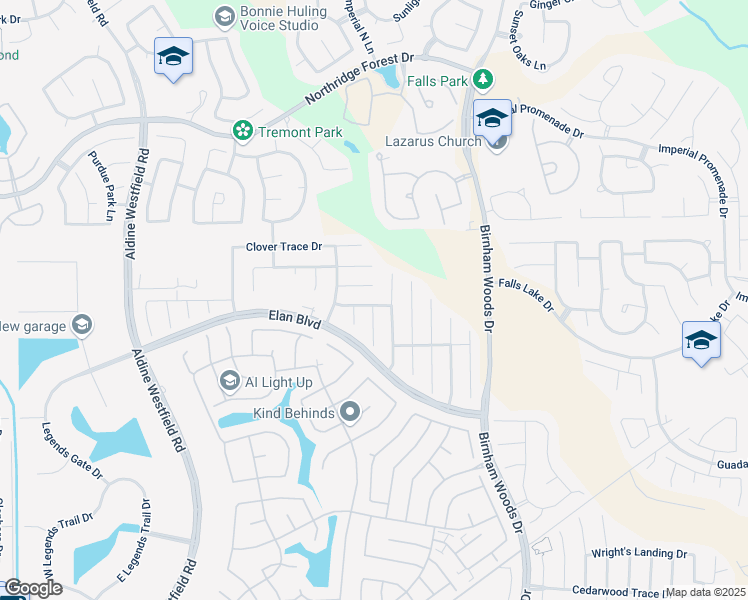 map of restaurants, bars, coffee shops, grocery stores, and more near 3327 Rosemary Trace Drive in Spring