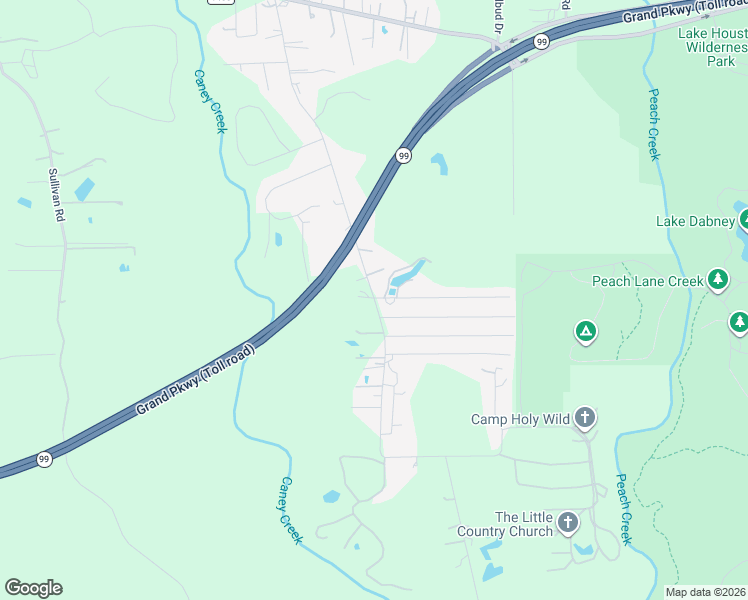 map of restaurants, bars, coffee shops, grocery stores, and more near 21264 Baptist Encampment Road in New Caney