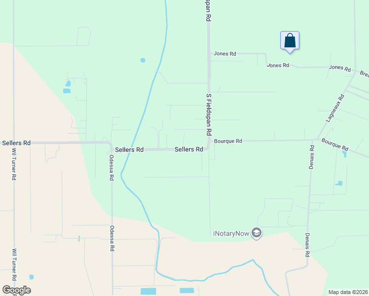 map of restaurants, bars, coffee shops, grocery stores, and more near 117 Sellers Road in Duson