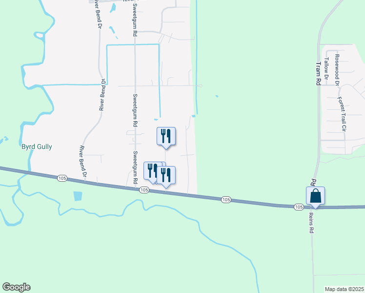 map of restaurants, bars, coffee shops, grocery stores, and more near 7140 Carroll Drive in Beaumont