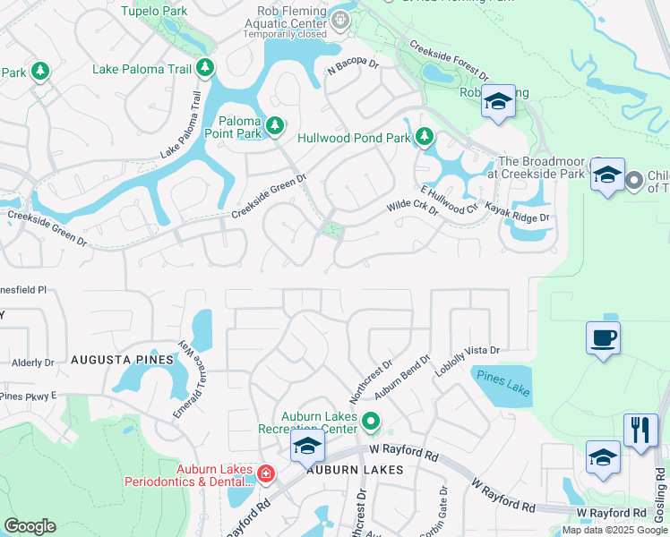 map of restaurants, bars, coffee shops, grocery stores, and more near 10 Loxanhachee Place in Spring