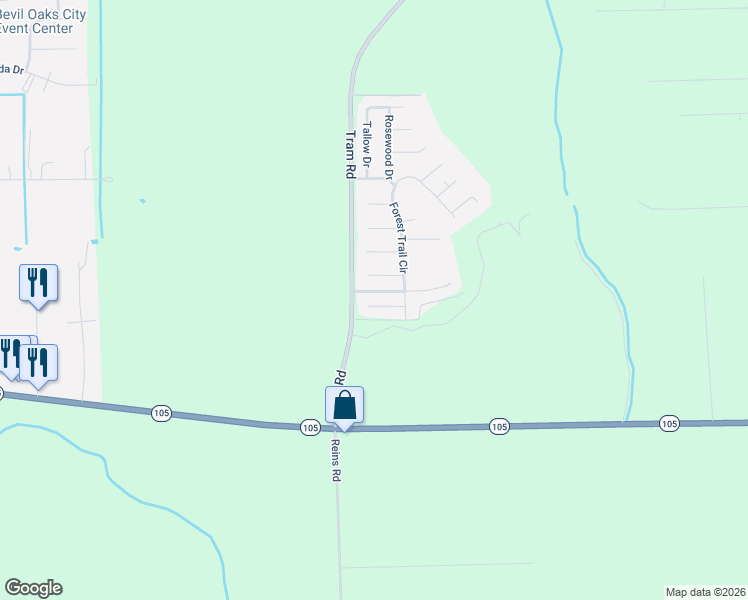 map of restaurants, bars, coffee shops, grocery stores, and more near 13095 Chestnut Lane in Beaumont
