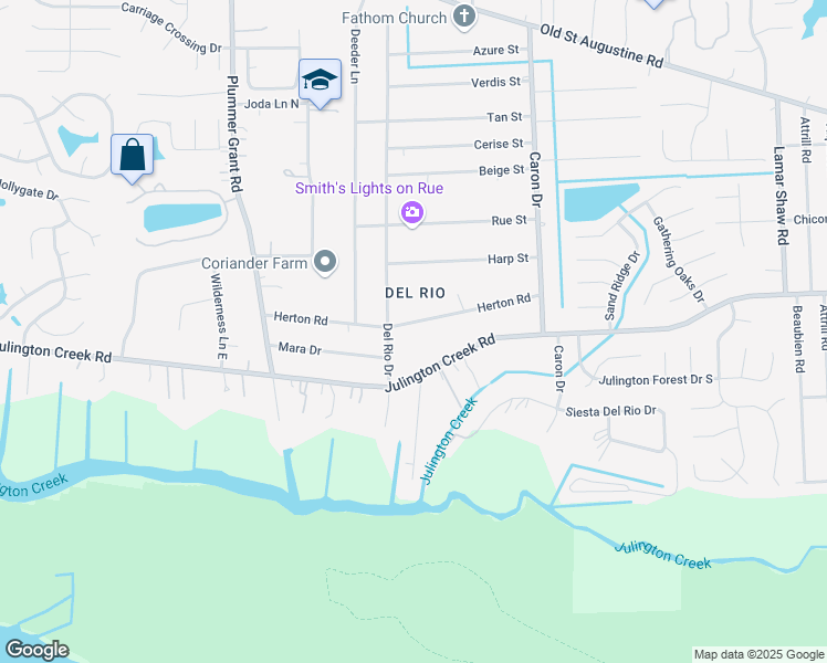 map of restaurants, bars, coffee shops, grocery stores, and more near 4918 Herton Road in Jacksonville