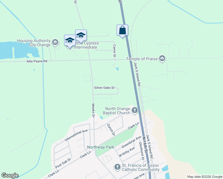 map of restaurants, bars, coffee shops, grocery stores, and more near 1909 Silver Oaks Drive in Orange