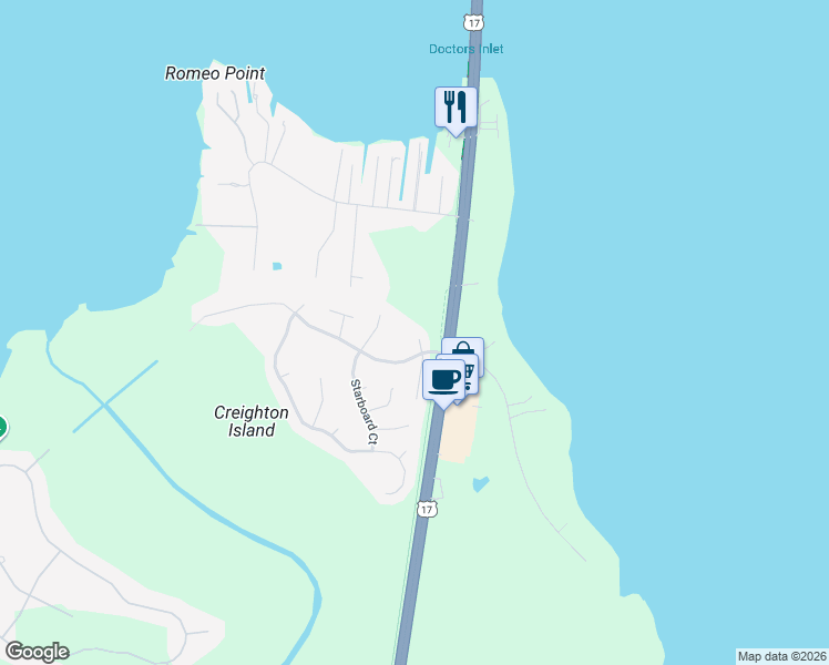 map of restaurants, bars, coffee shops, grocery stores, and more near 1304 Portside Drive in Orange Park