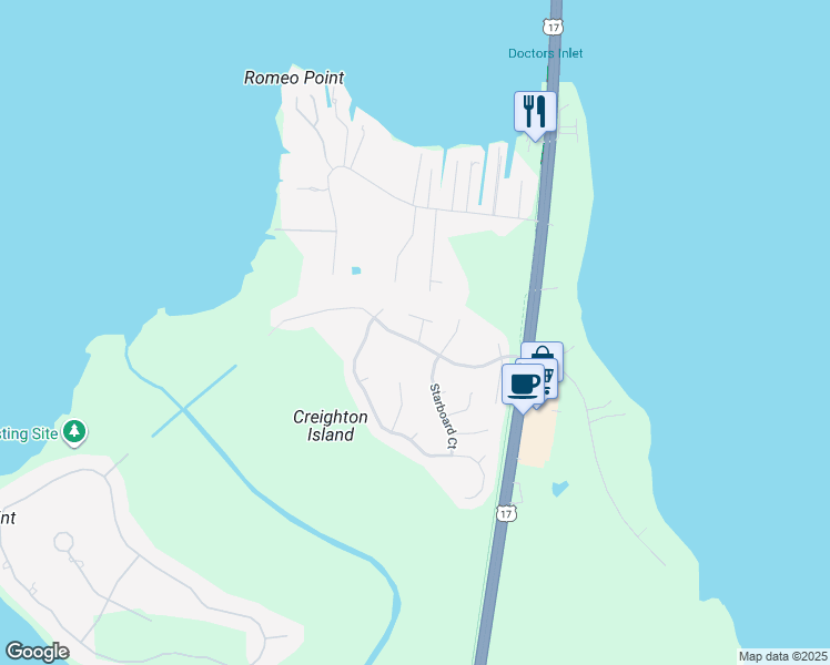 map of restaurants, bars, coffee shops, grocery stores, and more near 1548 Bayside Lane in Orange Park