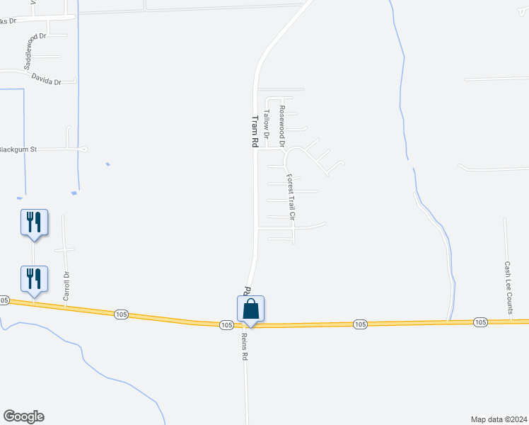 map of restaurants, bars, coffee shops, grocery stores, and more near 13060 Chestnut Lane in Beaumont