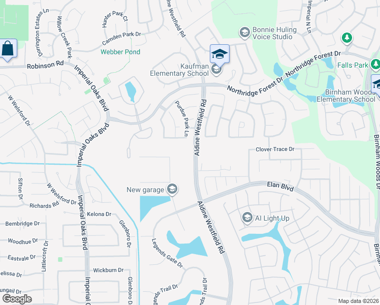 map of restaurants, bars, coffee shops, grocery stores, and more near 30711 Aldine Westfield Road in Spring
