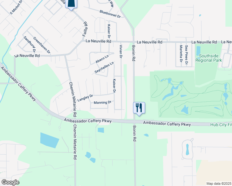 map of restaurants, bars, coffee shops, grocery stores, and more near 215 Vivian Drive in Lafayette