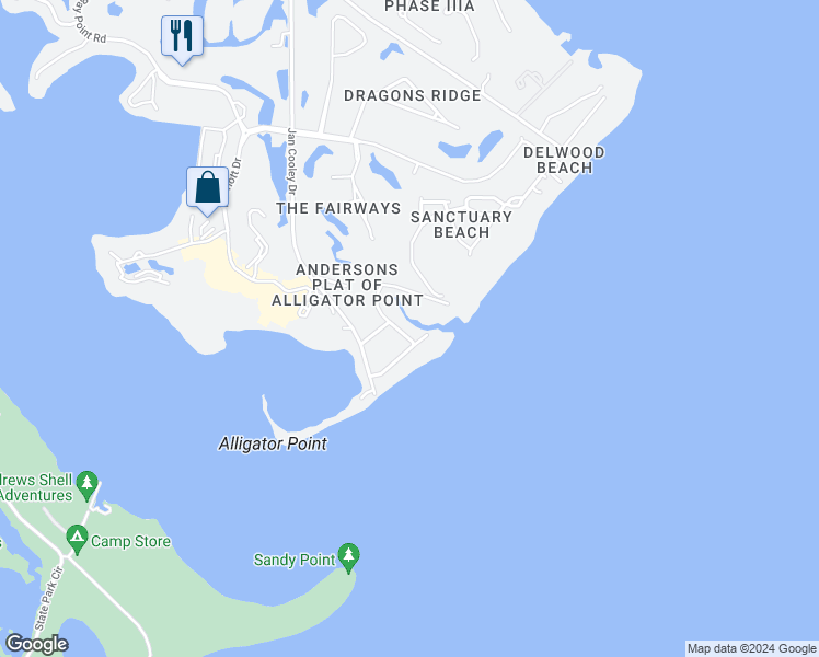 map of restaurants, bars, coffee shops, grocery stores, and more near 3717 Mariner Drive in Panama City Beach