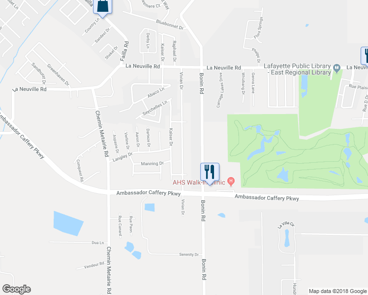 map of restaurants, bars, coffee shops, grocery stores, and more near 215 Vivian Drive in Lafayette