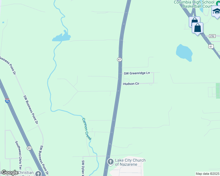 map of restaurants, bars, coffee shops, grocery stores, and more near 170 Southwest Legacy Glen in Lake City