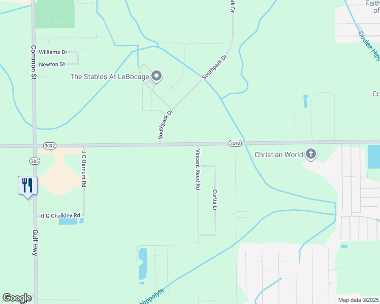 map of restaurants, bars, coffee shops, grocery stores, and more near 1377 East Gauthier Road in Lake Charles
