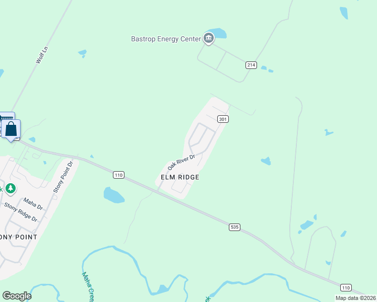 map of restaurants, bars, coffee shops, grocery stores, and more near 106 Winecup Path in Cedar Creek