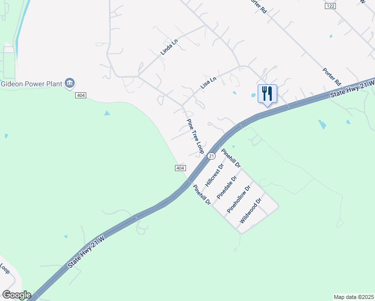 map of restaurants, bars, coffee shops, grocery stores, and more near 112 Pine Tree Loop in Bastrop