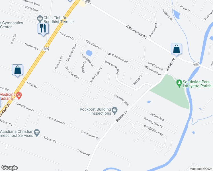 map of restaurants, bars, coffee shops, grocery stores, and more near 301 Hermitage Avenue in Lafayette