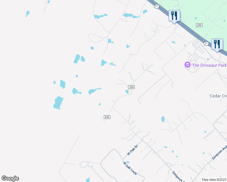 map of restaurants, bars, coffee shops, grocery stores, and more near 116 North Eskew Lane in Cedar Creek