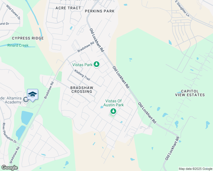 map of restaurants, bars, coffee shops, grocery stores, and more near 10232 Crescendo Lane in Austin