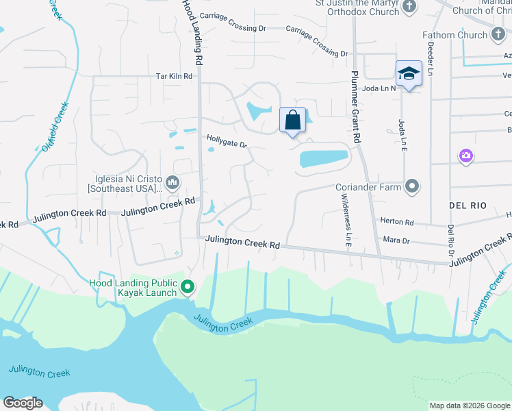 map of restaurants, bars, coffee shops, grocery stores, and more near 4394 Morning Dove Drive in Jacksonville