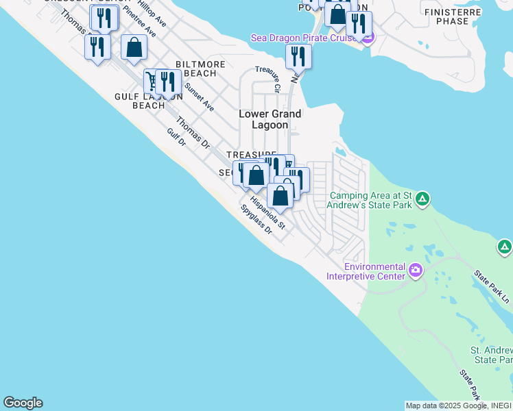 map of restaurants, bars, coffee shops, grocery stores, and more near 4923 Hispaniola Street in Panama City