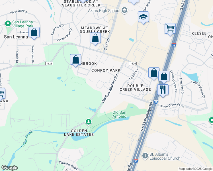 map of restaurants, bars, coffee shops, grocery stores, and more near 11311 Birlandier Court in Manchaca