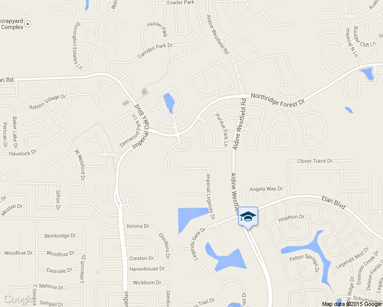 map of restaurants, bars, coffee shops, grocery stores, and more near 31022 North Imperial Path Lane in Spring